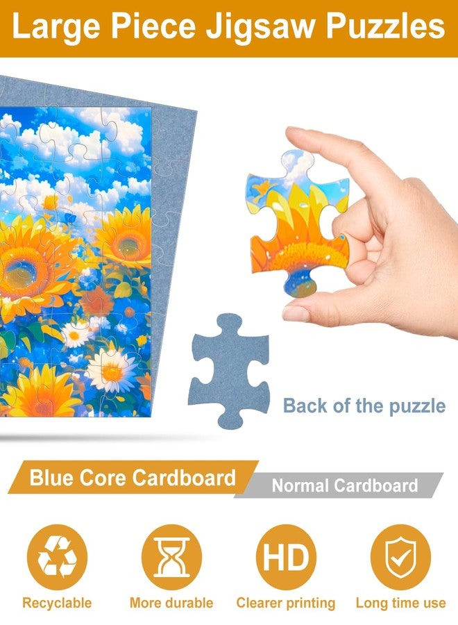 Yigney 6 Pack 48 Large Piece Jigsaw Puzzles for Seniors Alzheimer Products for Elderly Dementia Activities Memory Game for Patients in Nursing Home with Storage Box - Image 3